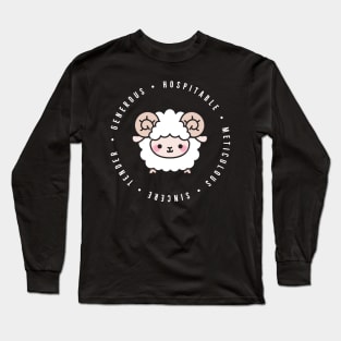 cute chinese zodiac | sheep | personality traits | generous, hospitable, meticulous, sincere, tender Long Sleeve T-Shirt